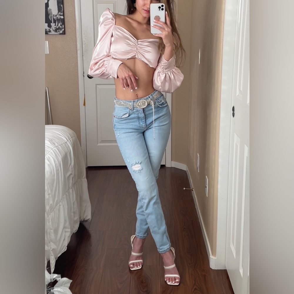 Satin Cropped Top